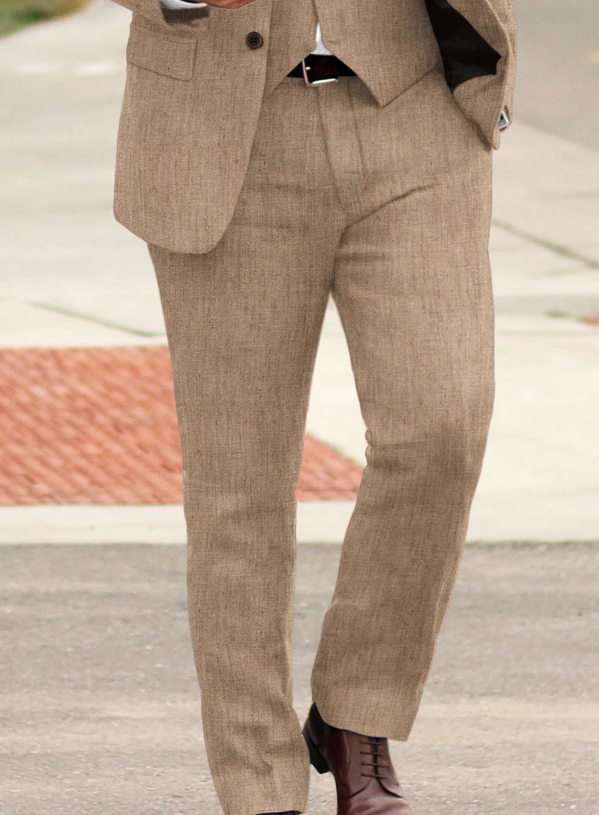 Stylbiella Spring Maple Khaki Linen Pants - Image 2