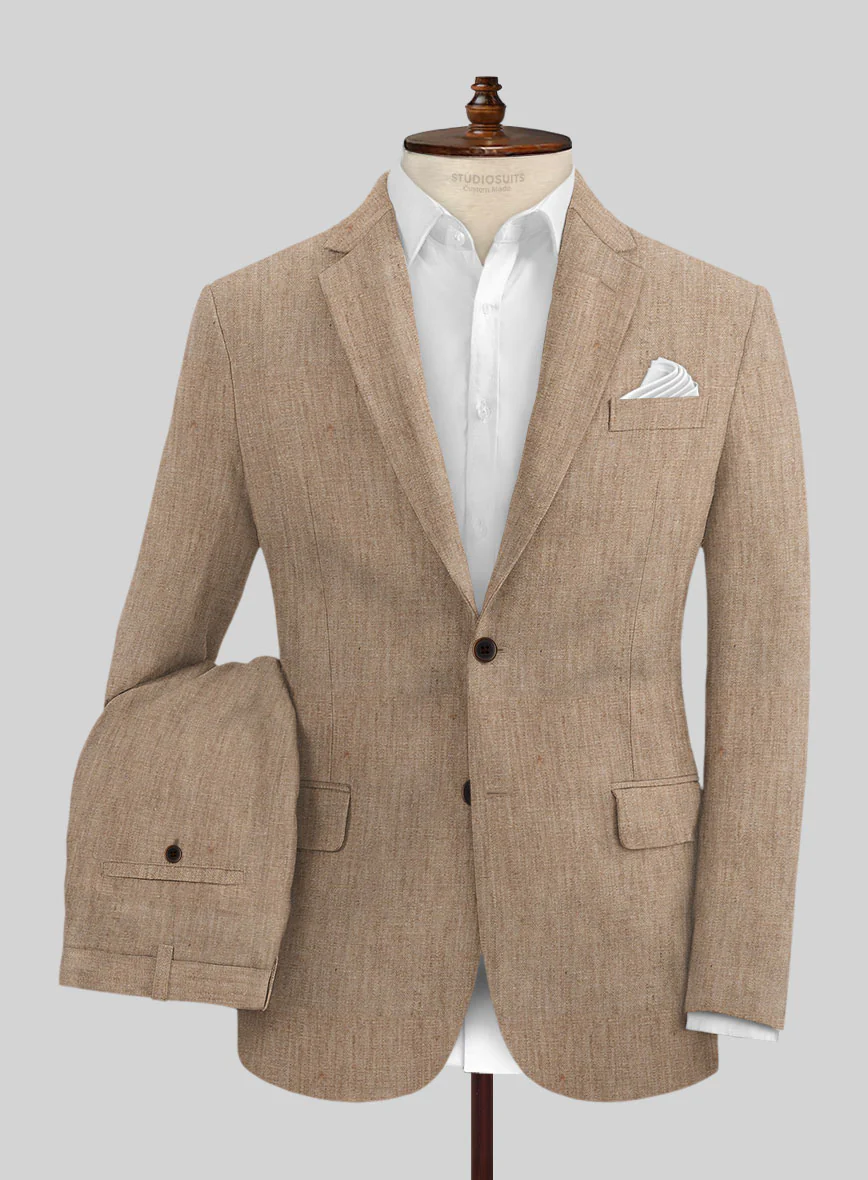 Stylbiella Spring Maple Khaki Linen Suit