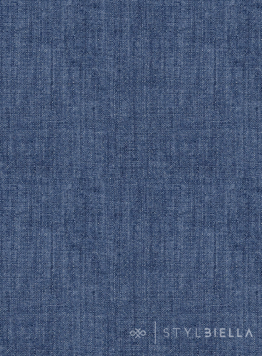 Stylbiella Spring Smoked Blue Linen Pants - Image 3