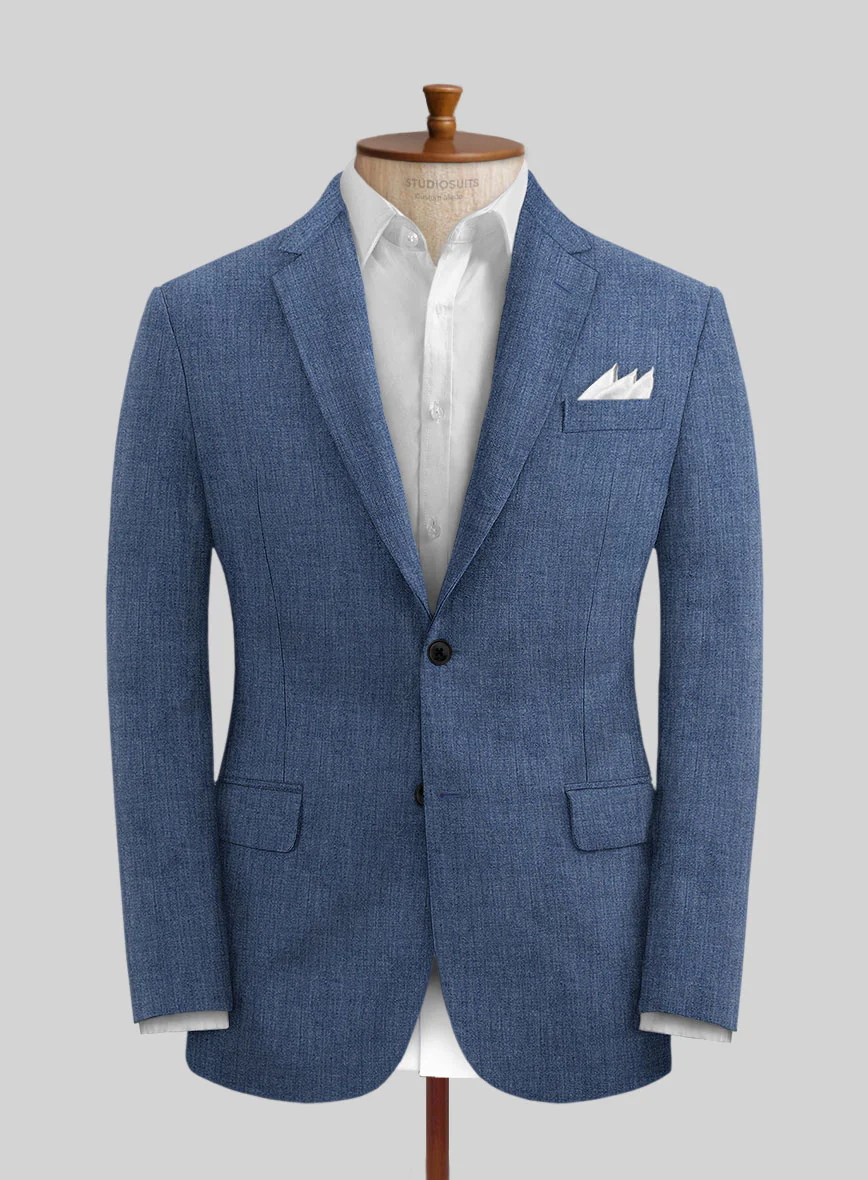Stylbiella Spring Smoked Blue Linen Suit - Image 4
