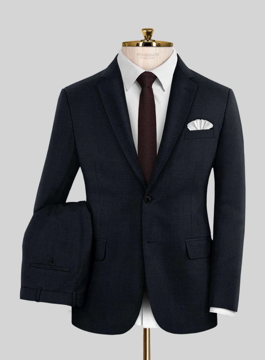Super Blue Satin Wool Suit