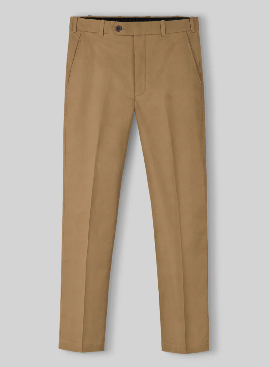 Tan Napoli Stretch Light Weight Cotton Pants