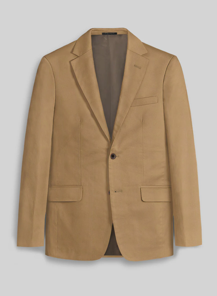 Tan Napoli Stretch Light Weight Cotton Suit - Image 3