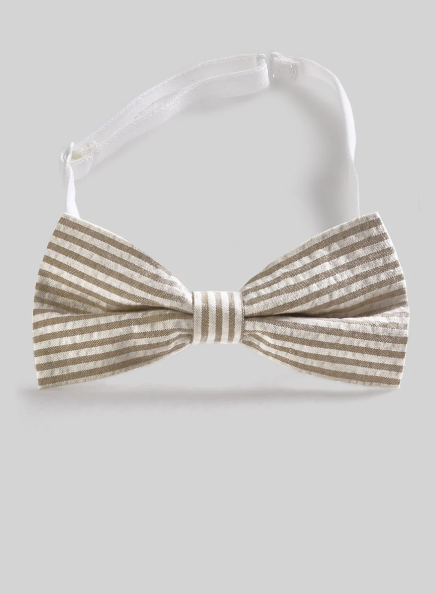 Tan Seersucker Bow - Image 2