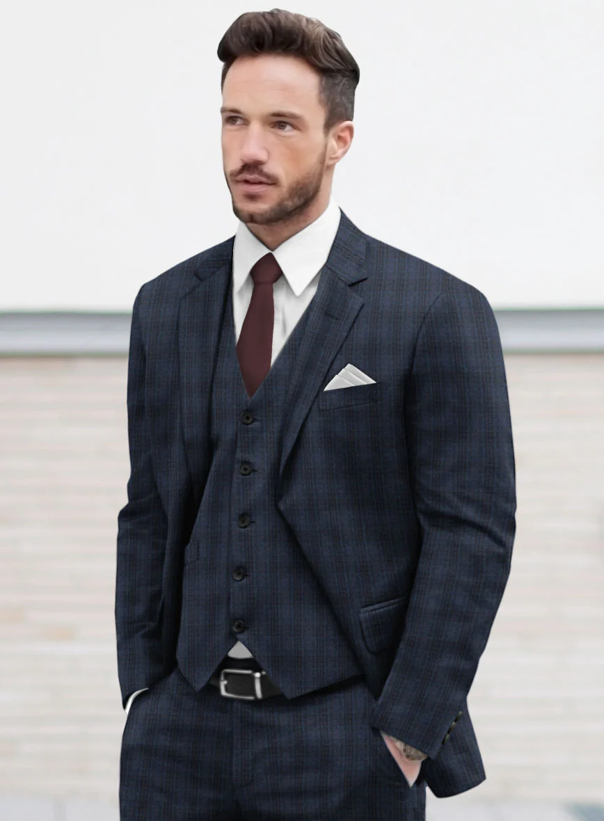 Tartan Blue Flannel Suit - Image 4