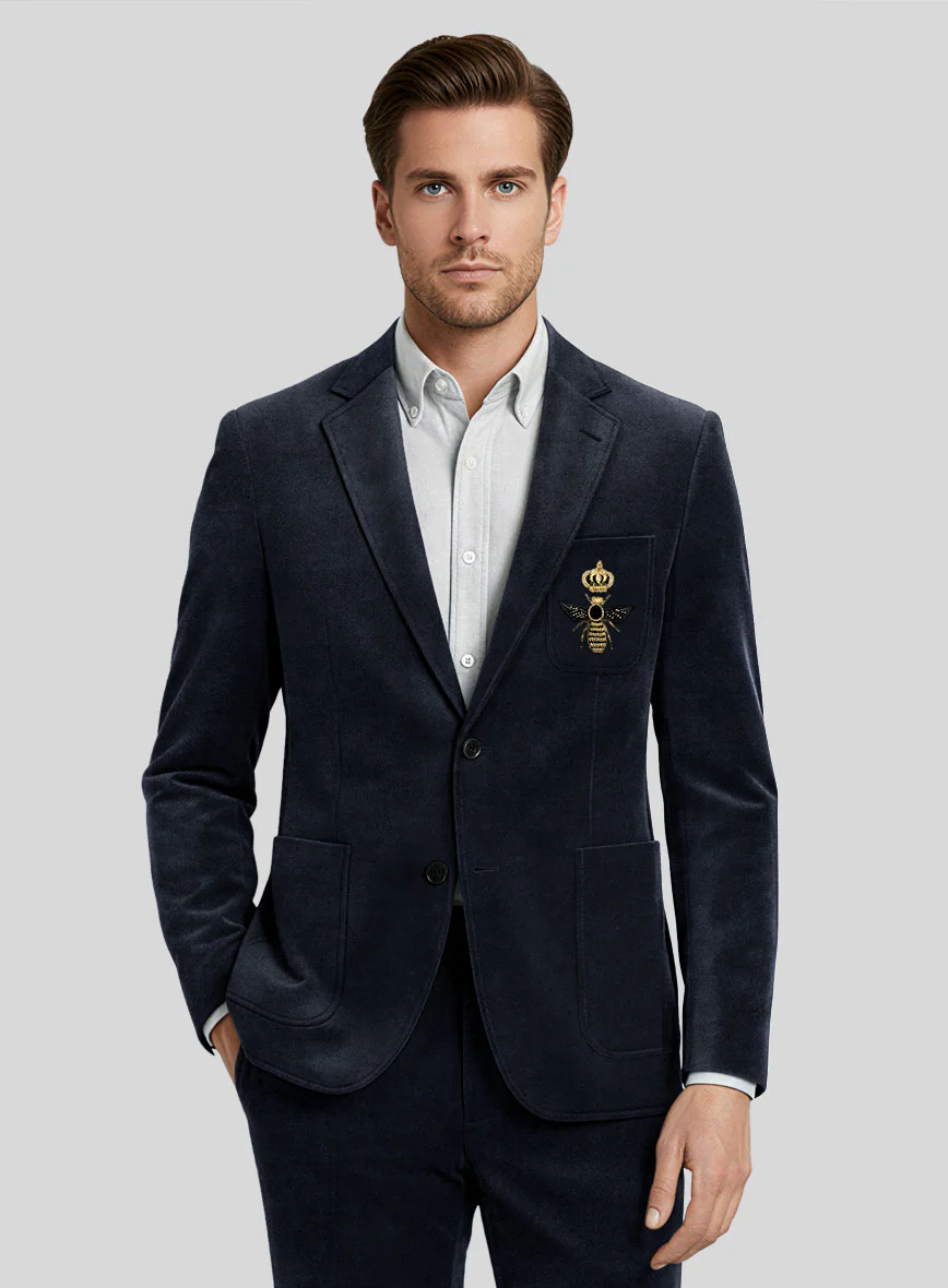 The Golden Bee Blue Velvet Suit - Image 3