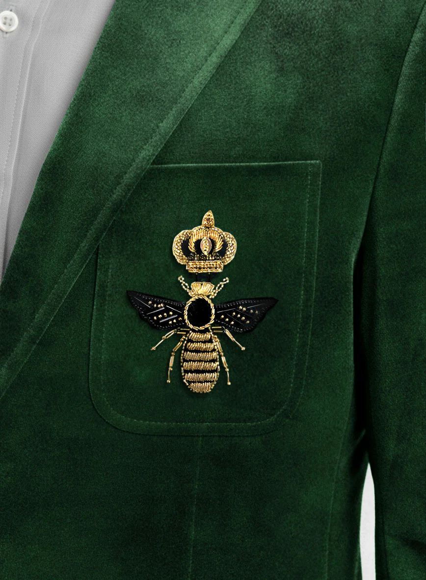 The Golden Bee Green Velvet Jacket - Image 3