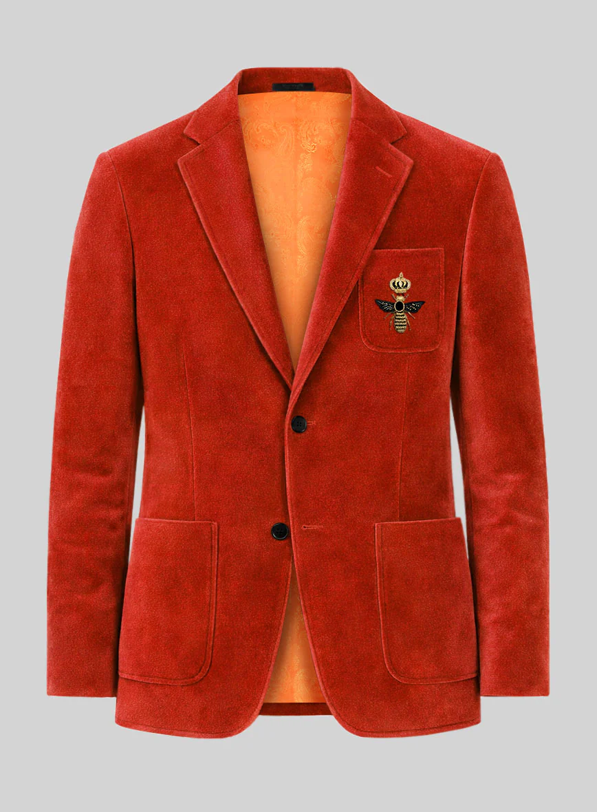 The Golden Bee Kingsman Orange Velvet Suit - Image 2