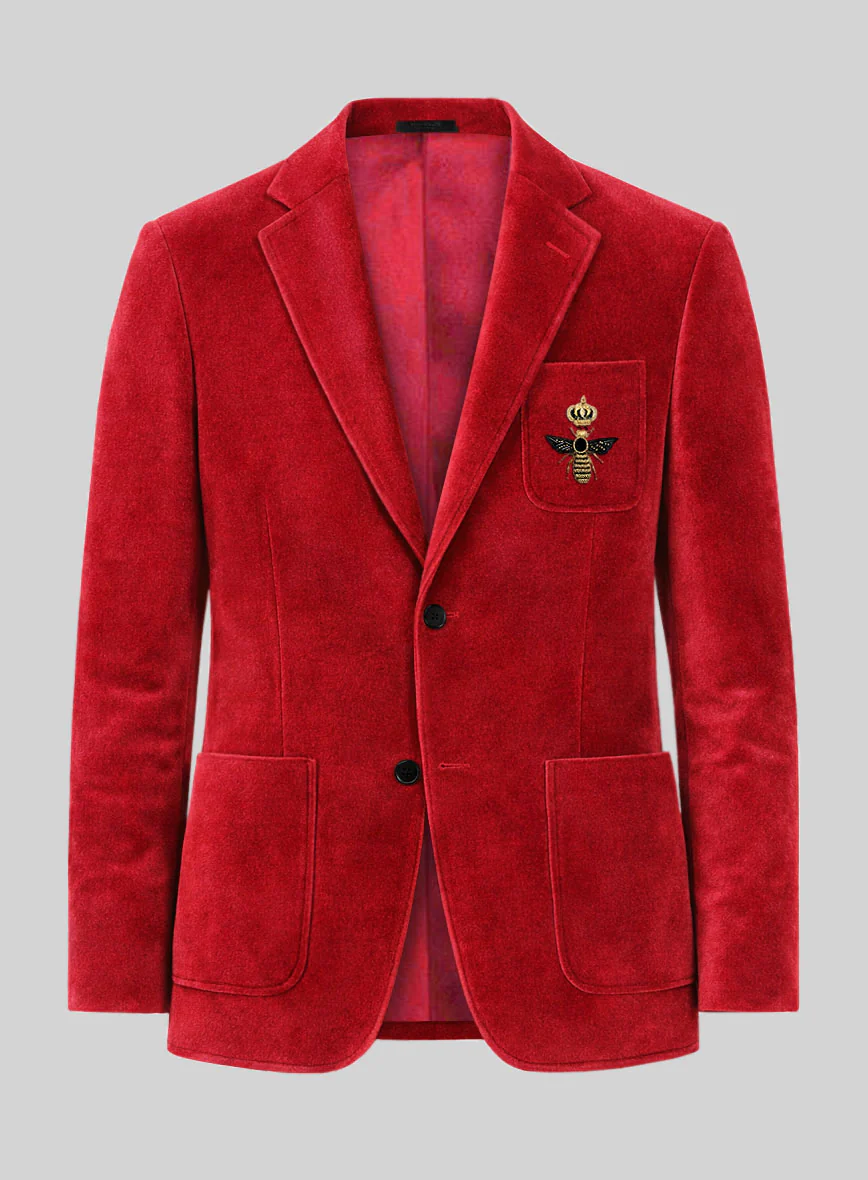 The Golden Bee Red Velvet Jacket