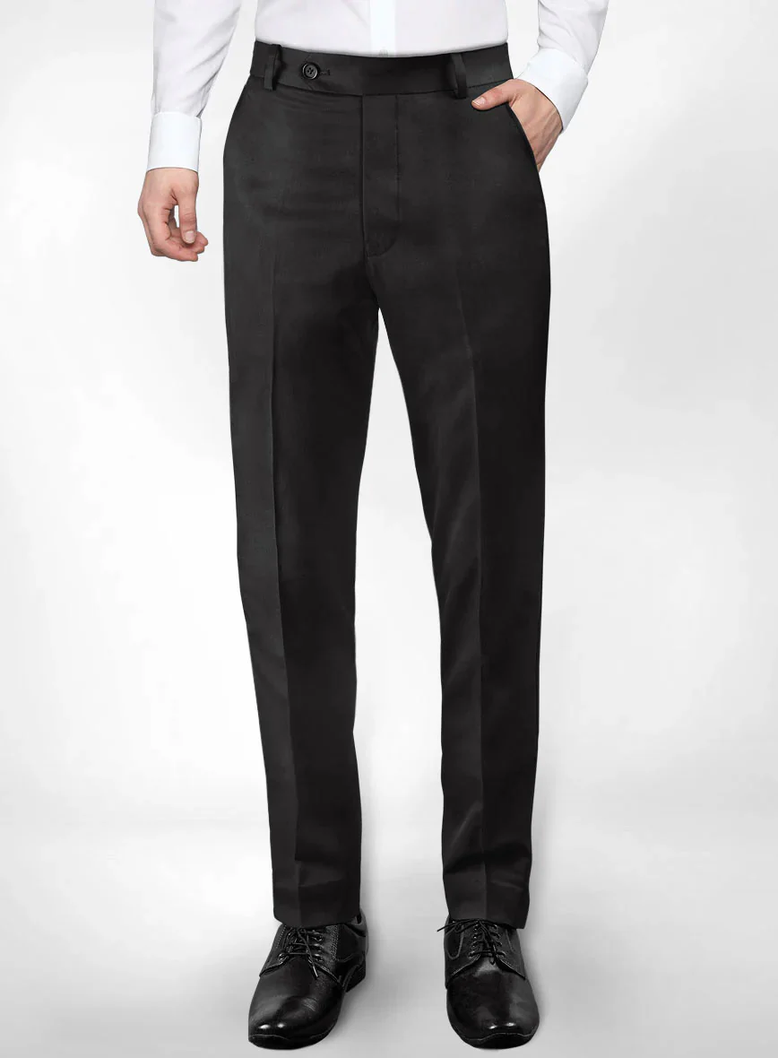 Italian Style Black Wool Tuxedo - Satin Trim - Image 2