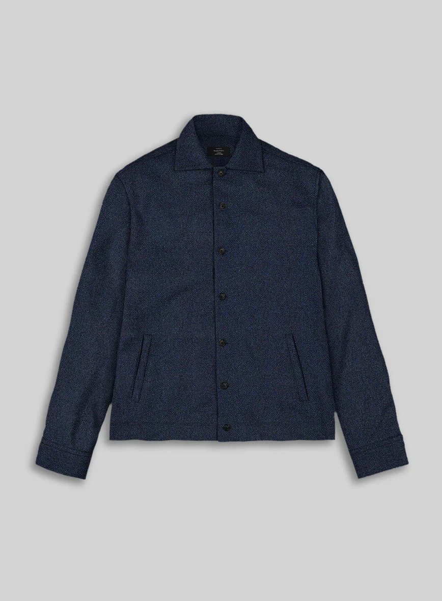 Trucker Showman Blue Herringbone Tweed Shirt