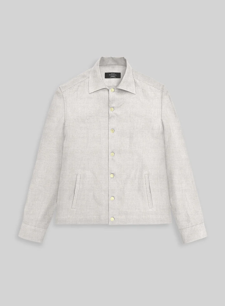 Trucker Tropical Beige Linen Shirt