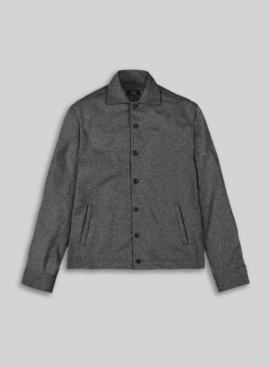 Trucker Vintage Plain Dark Gray Tweed Shirt