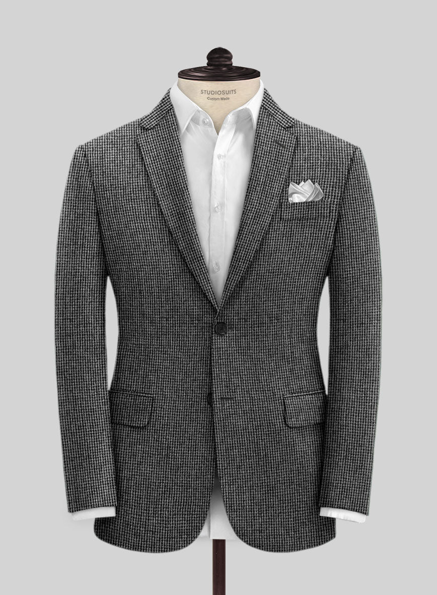 Vintage Gray Macro Weave Tweed Jacket - Image 3