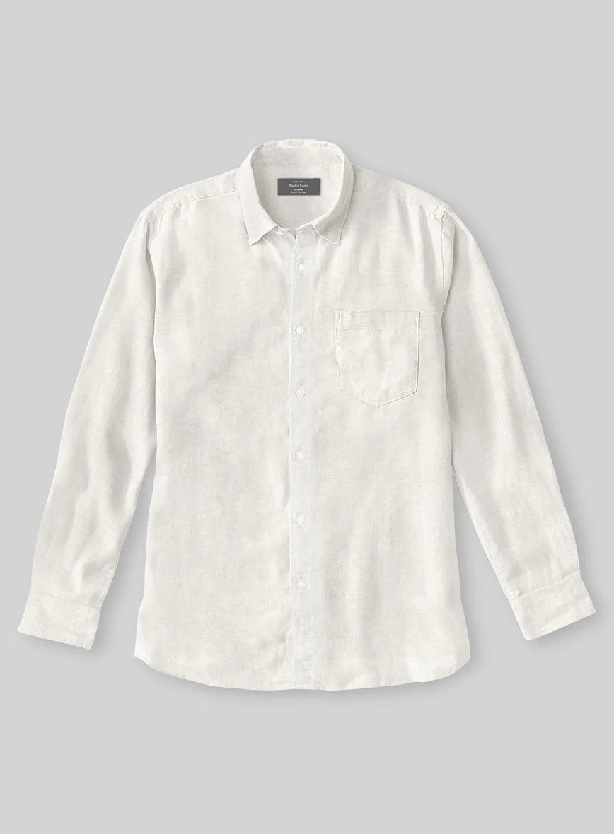 Washed Cream Linen Shirt