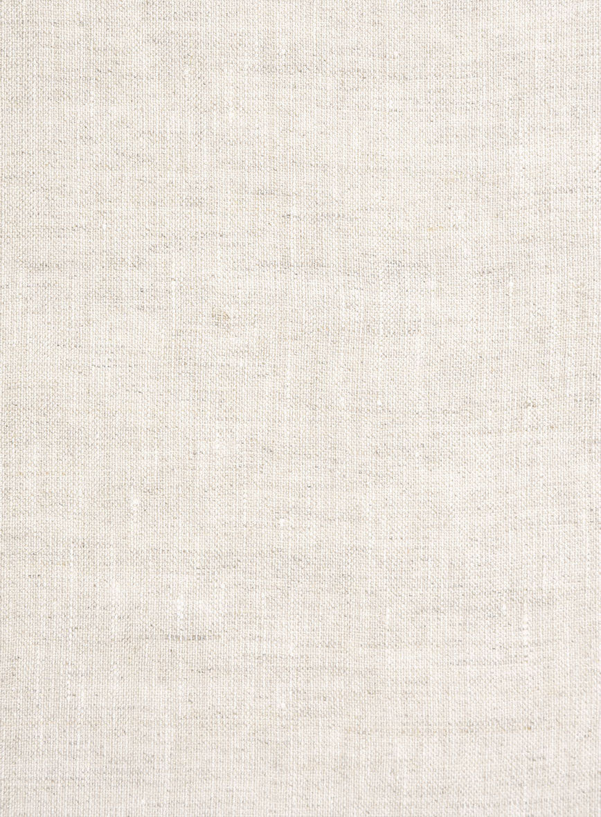Washed Light Beige Linen Shirt - Image 4