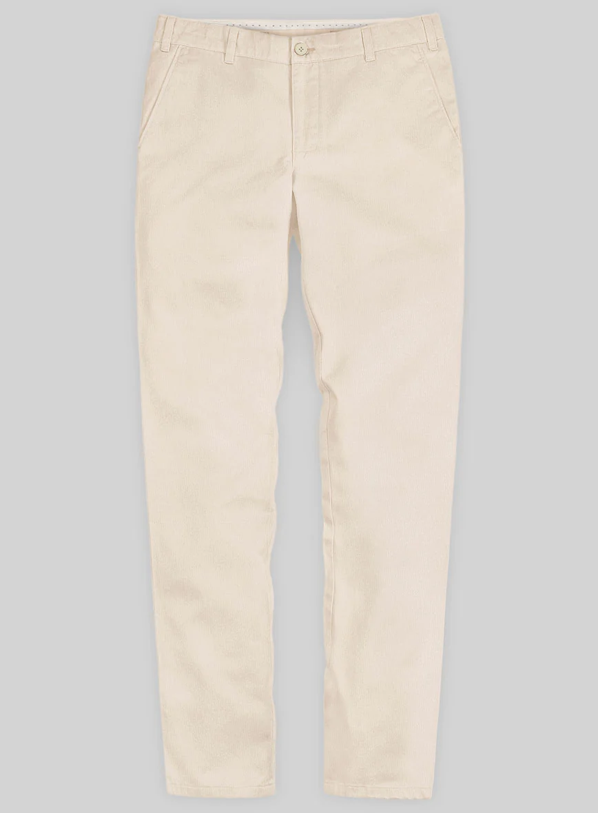 Washed Light Khaki Stretch Chino Pants