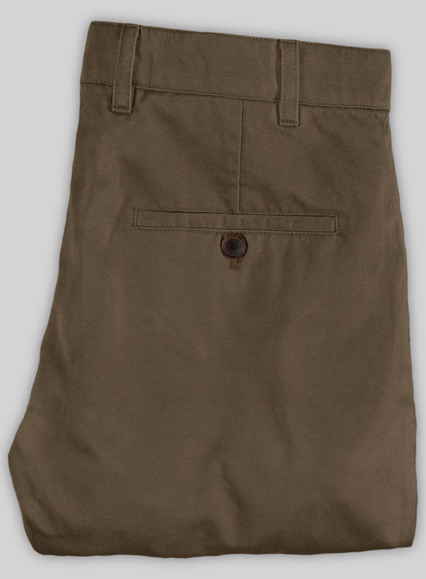 Washed Stretch Summer Brown Chino Pants - Image 2