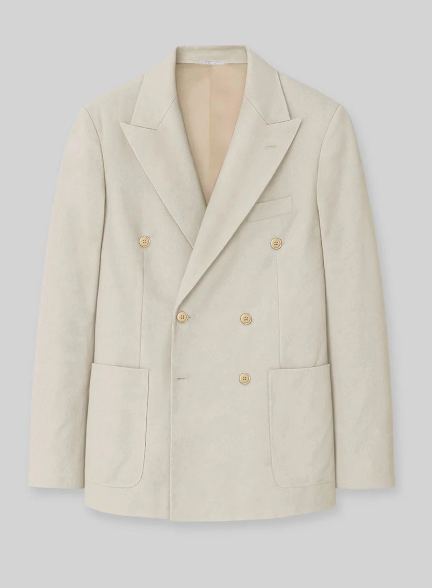 White Army Khaki Cotton Double Breasted Suit - Image 2