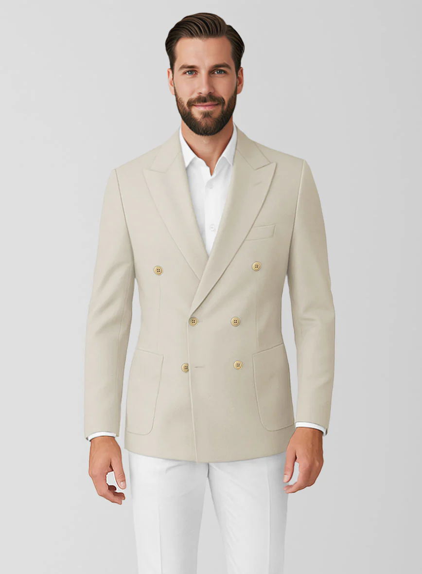 White Army Khaki Cotton Double Breasted Suit - Image 3