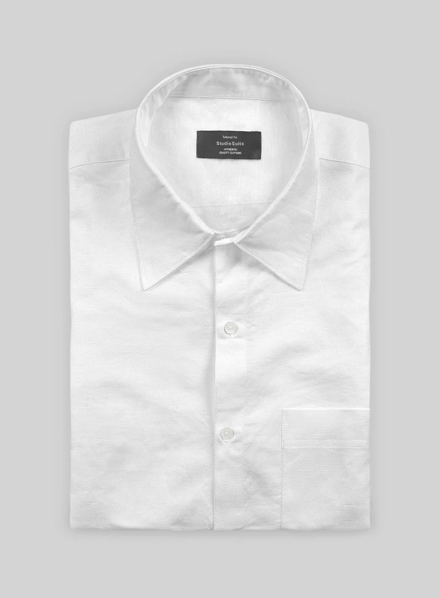 White Cotton Linen shirt