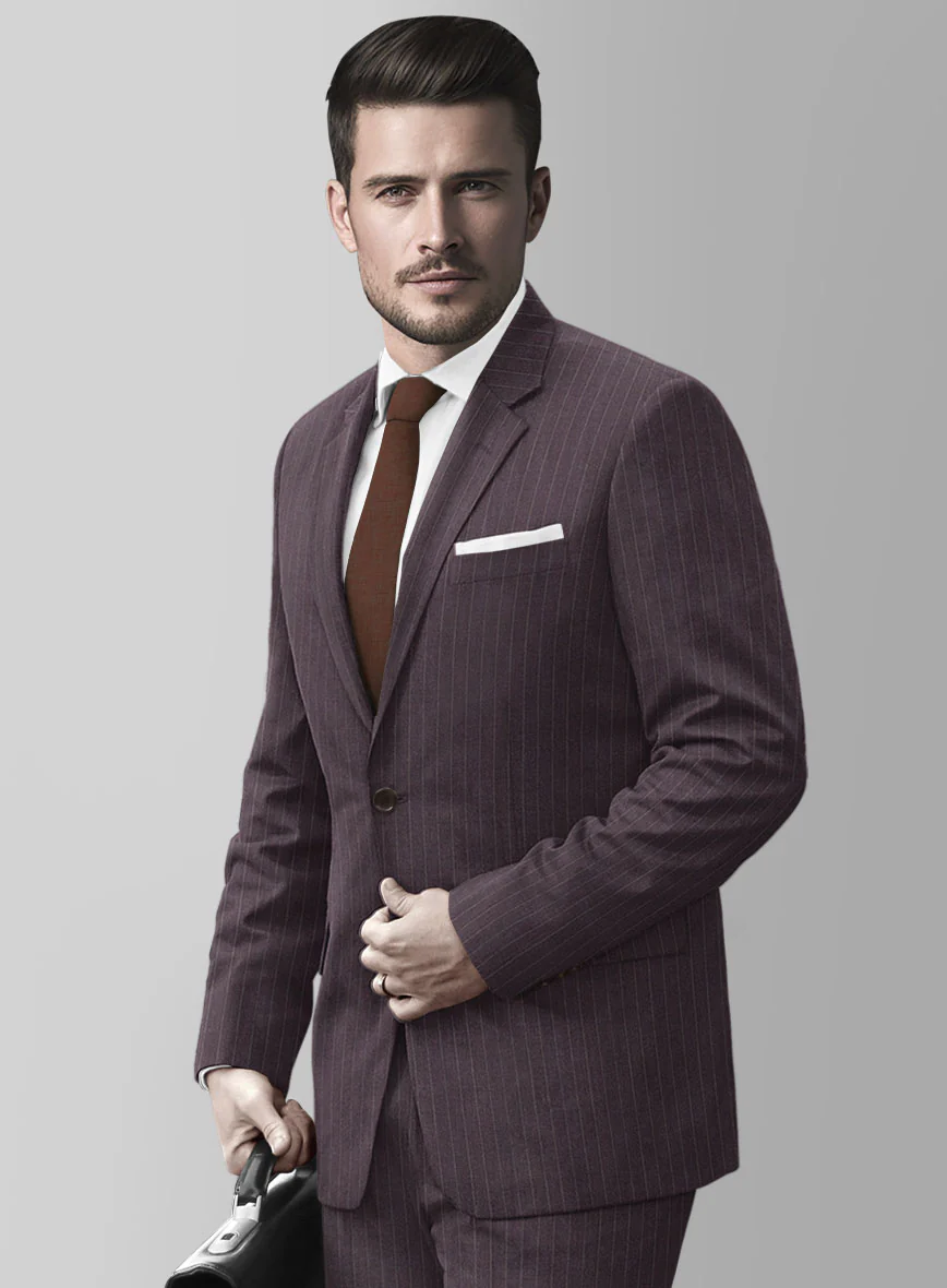 Wine Pinstripe Jacket - Image 2