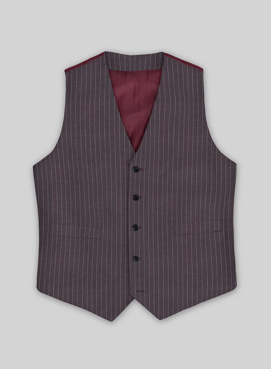 Wine Pinstripe Waist Coat