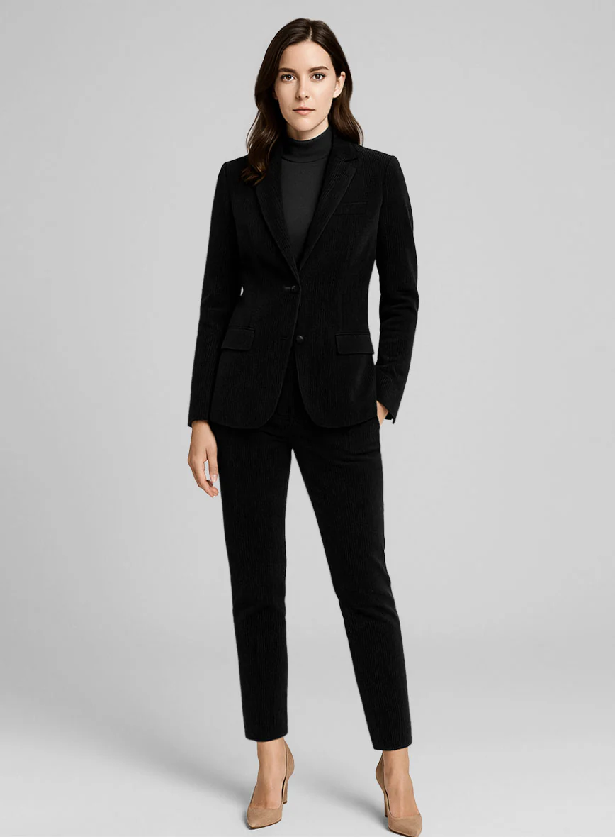 Women's Black Corduroy Suit