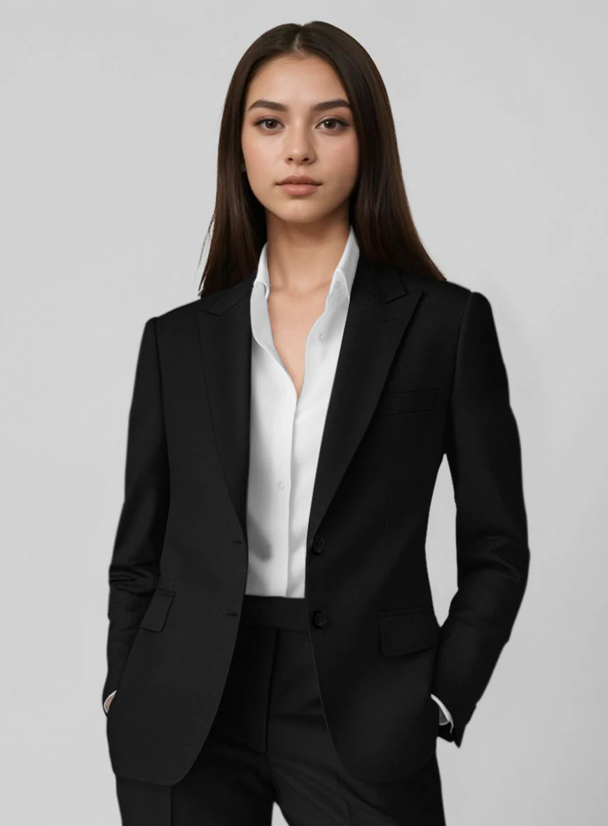 Women's Black Cotton Power Stretch Chino Jacket