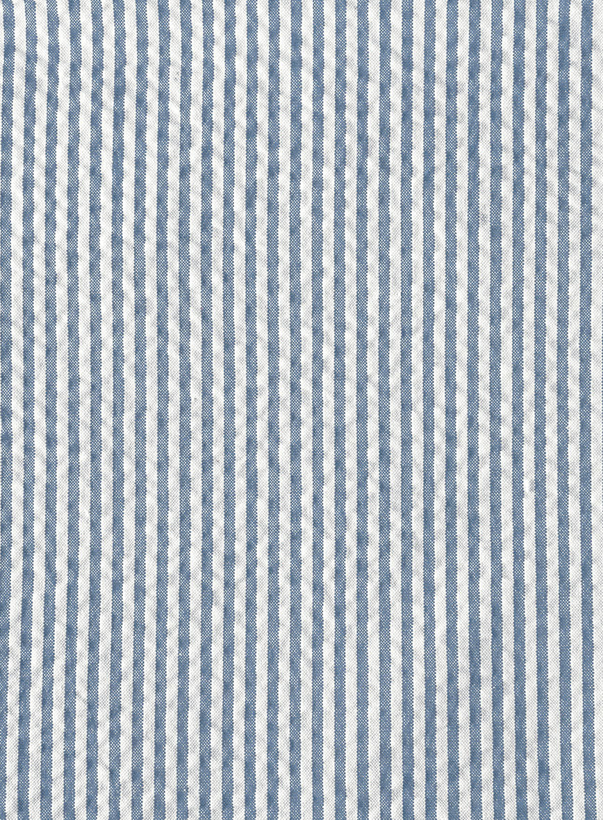 Women's Blue Seersucker Jacket - Image 2