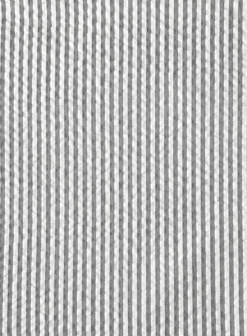 Women's Gray Seersucker Jacket - Image 2