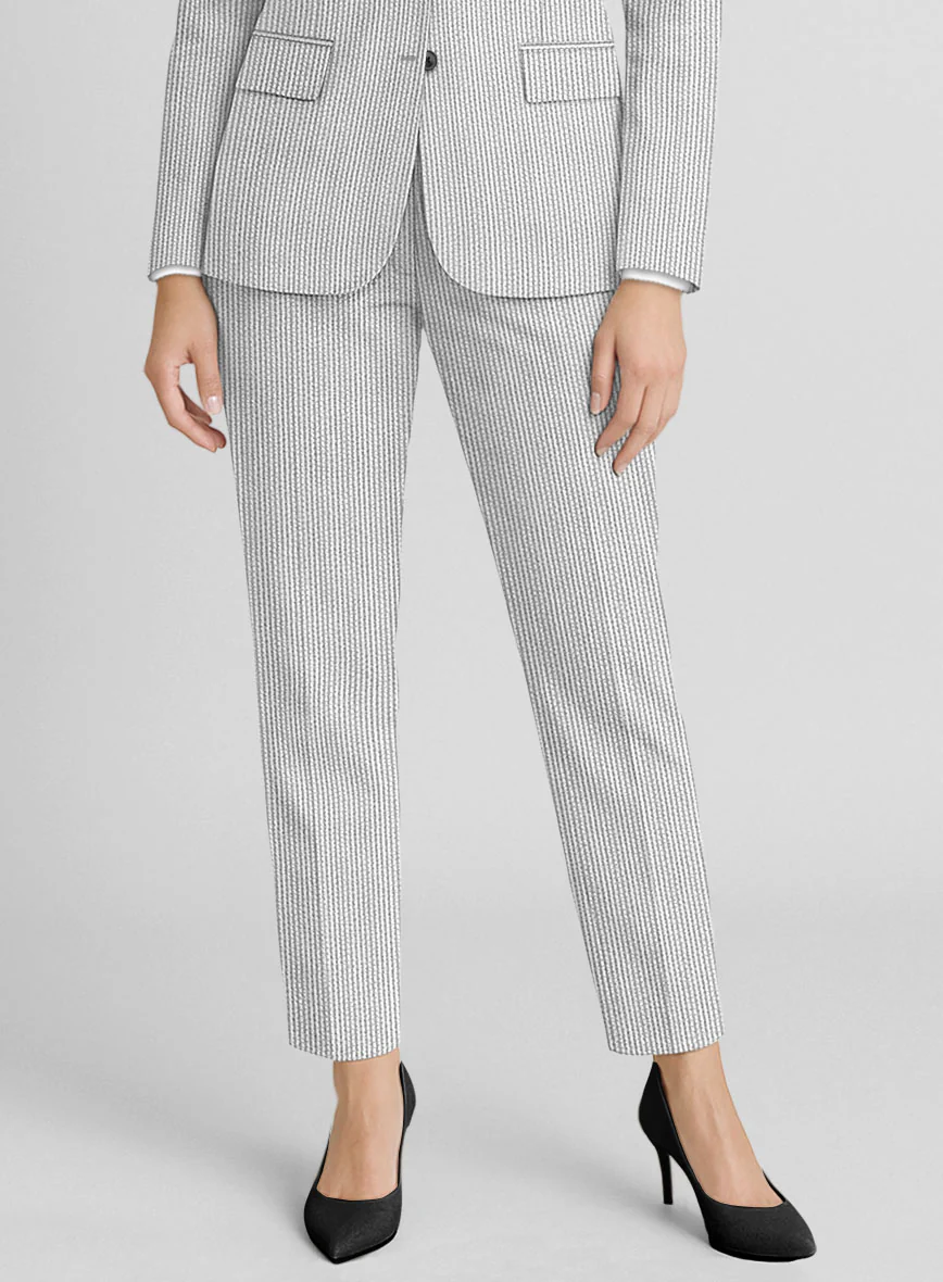 Women's Gray Seersucker Pants