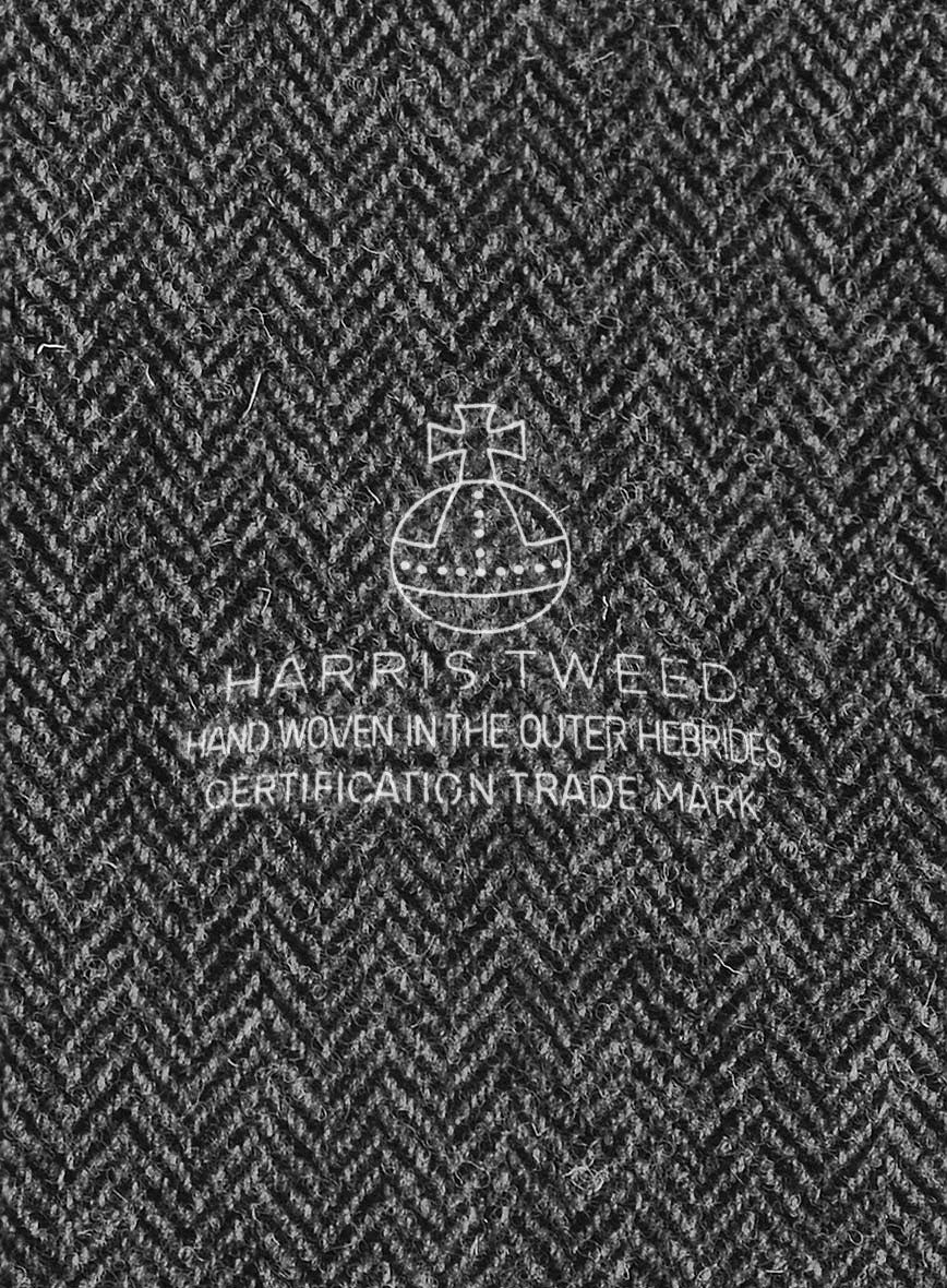 Women's Harris Tweed Dark Gray Herringbone Jacket - Image 2