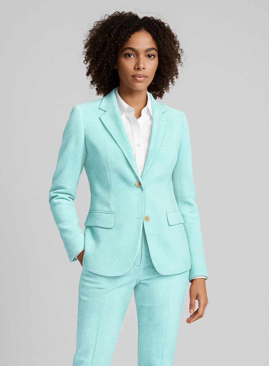 Women's Light Blue Corduroy Jacket