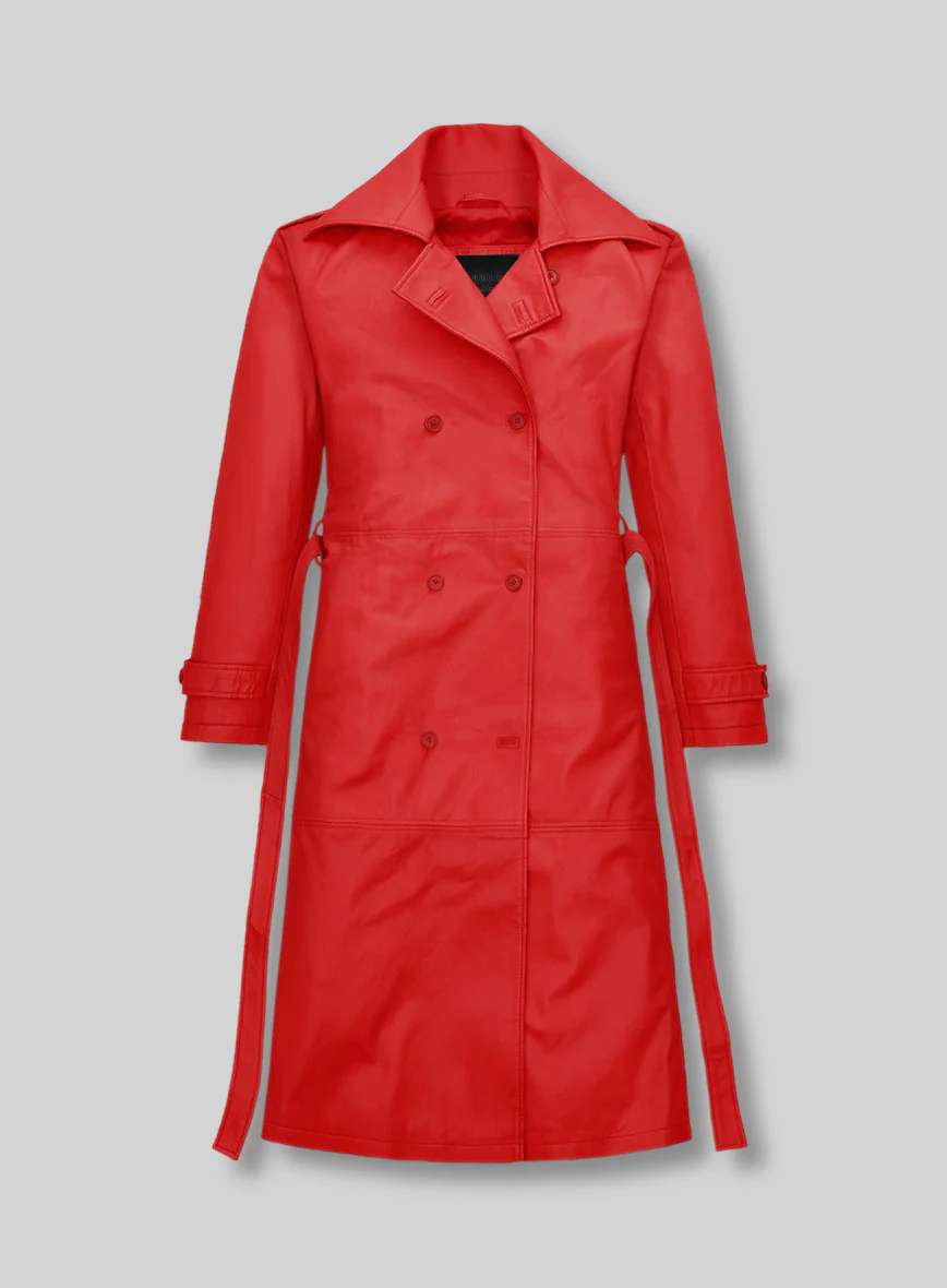 Women's Megan Fox Leather Long Coat