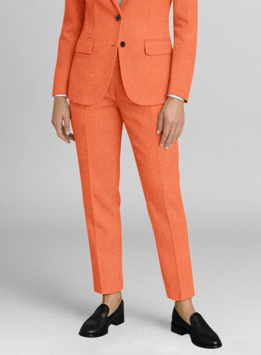 Women's Naples Spring Orange Tweed Pants