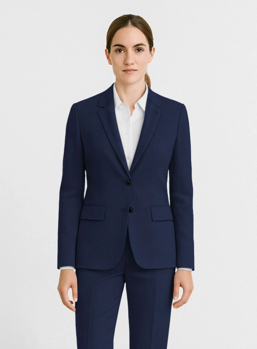 Women's Napolean Bottle Blue Wool Jacket