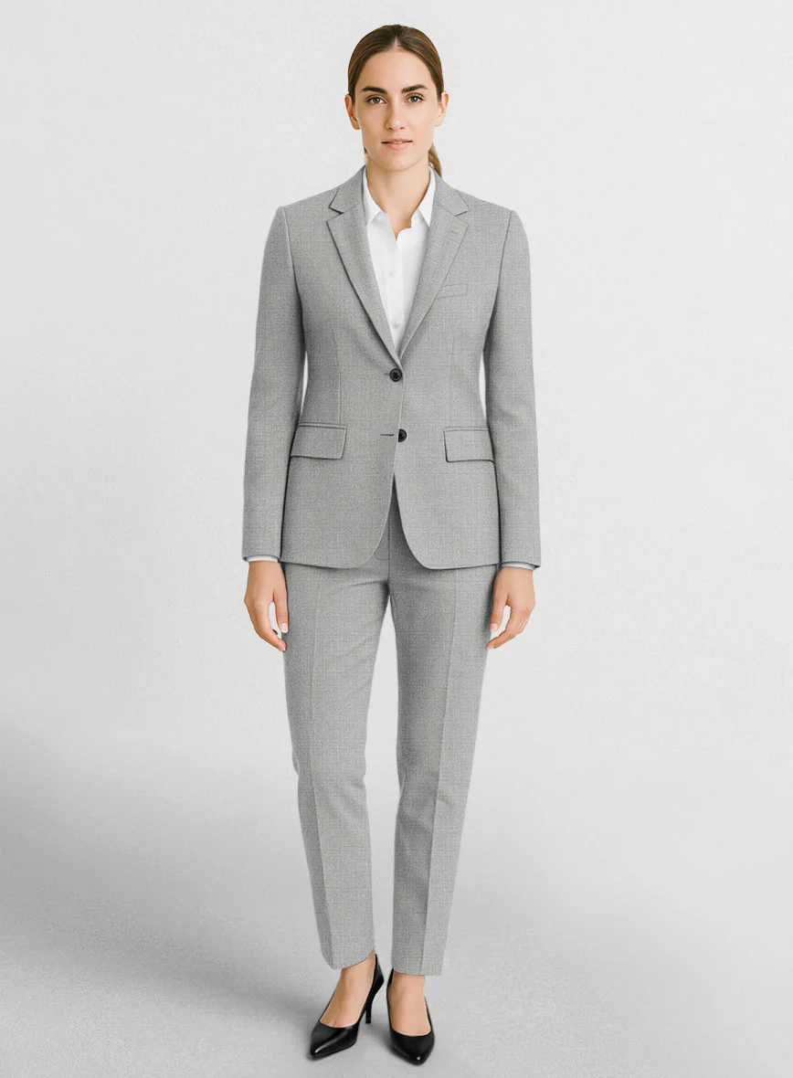 Women's Napolean Ice Gray Wool Suit