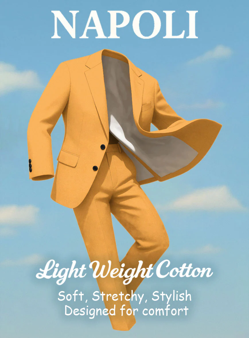 Ochre Napoli Stretch Light Weight Cotton Suit - Image 7