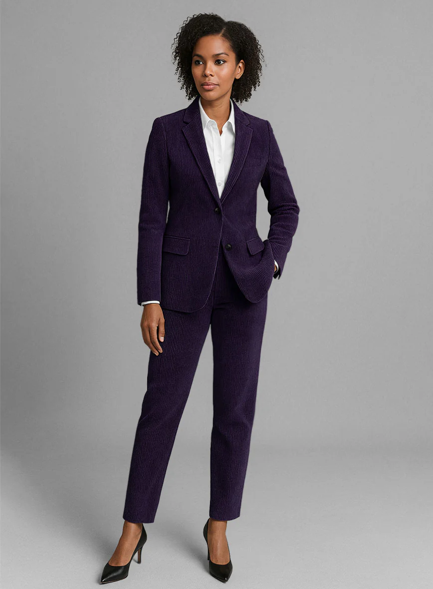 Women's Purple Corduroy Suit