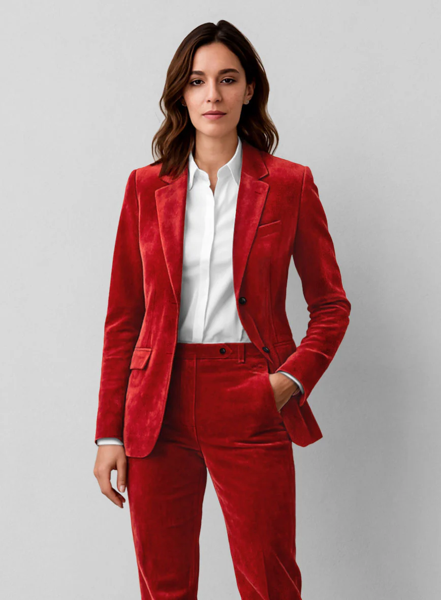 Women's Red Velvet Jacket