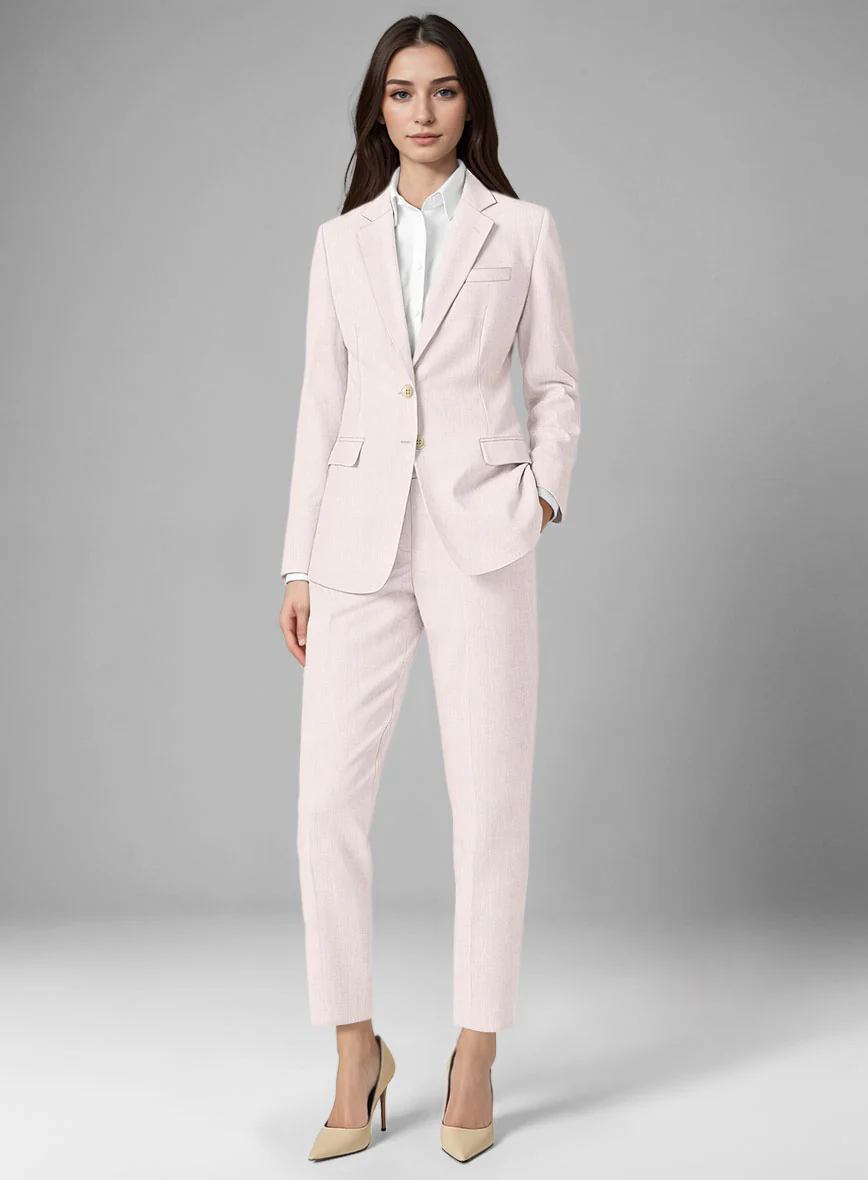 Women's Roman Light Pink Linen Suit
