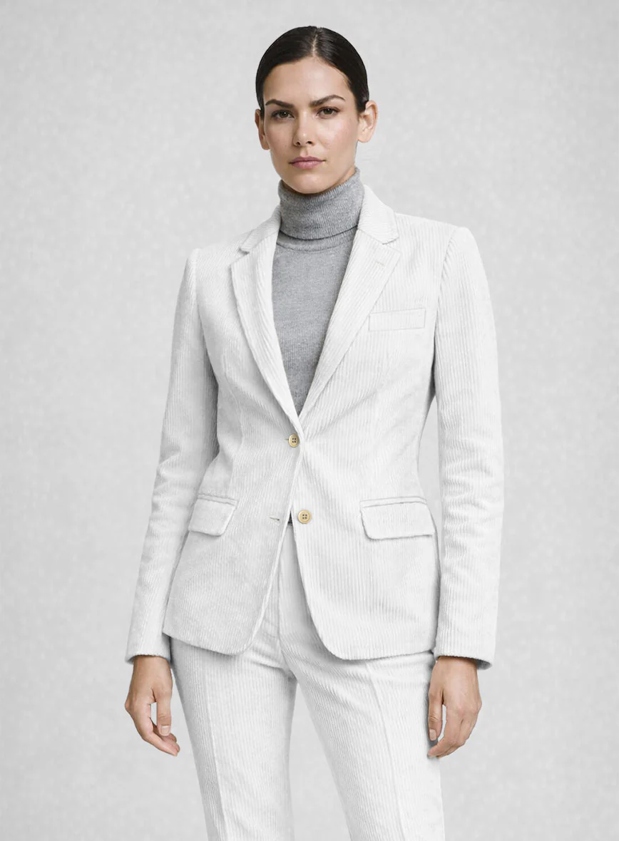 Women's White Corduroy Jacket