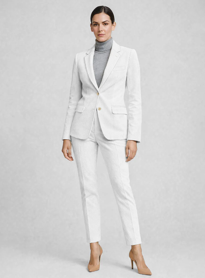 Women's White Corduroy Suit