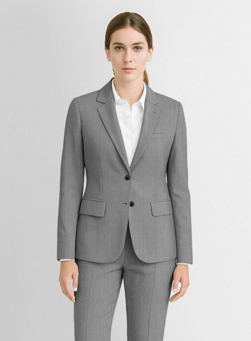 Women's Worsted Light Gray Wool Jacket