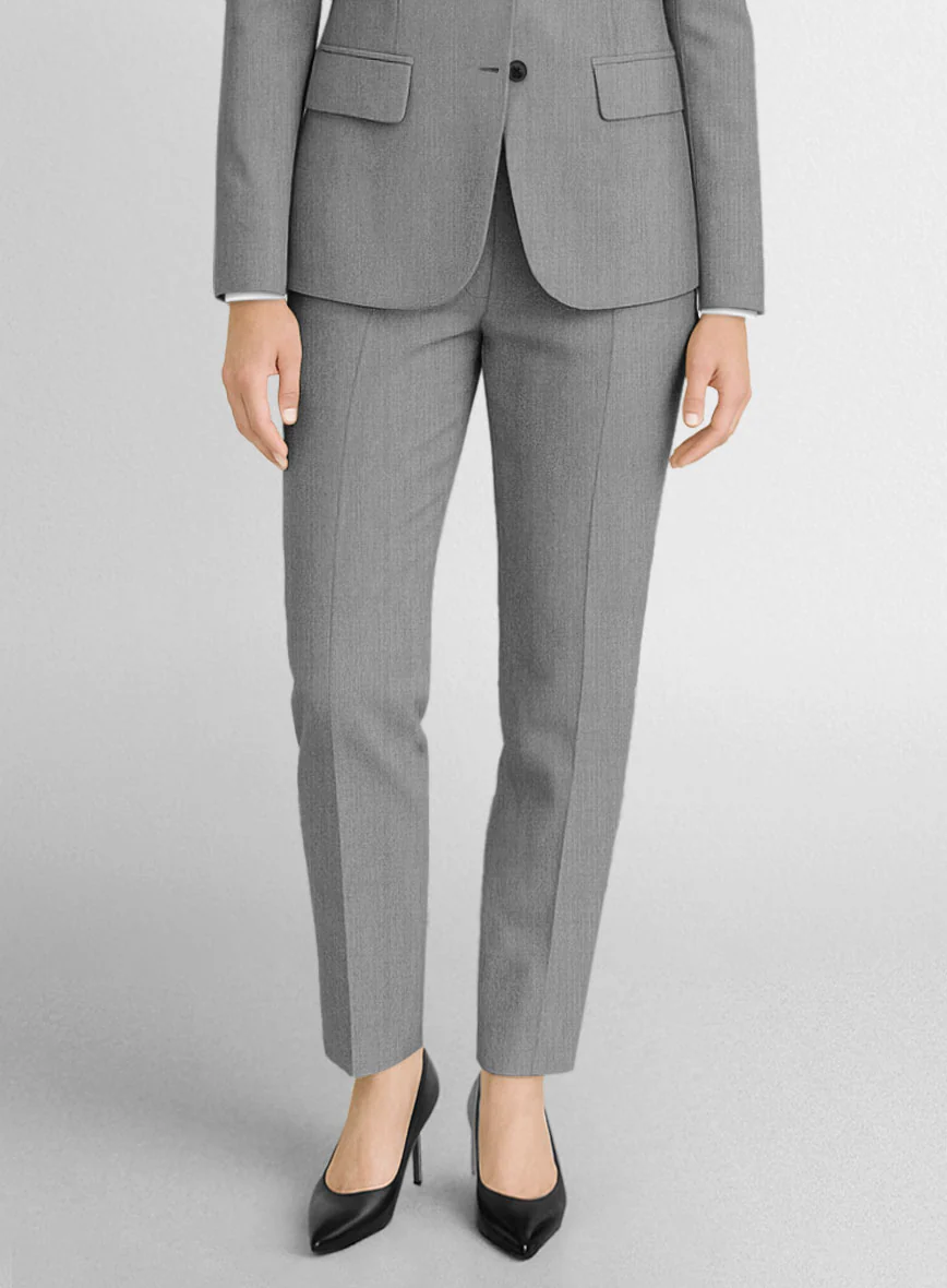 Women's Worsted Light Gray Wool Suit - Image 3