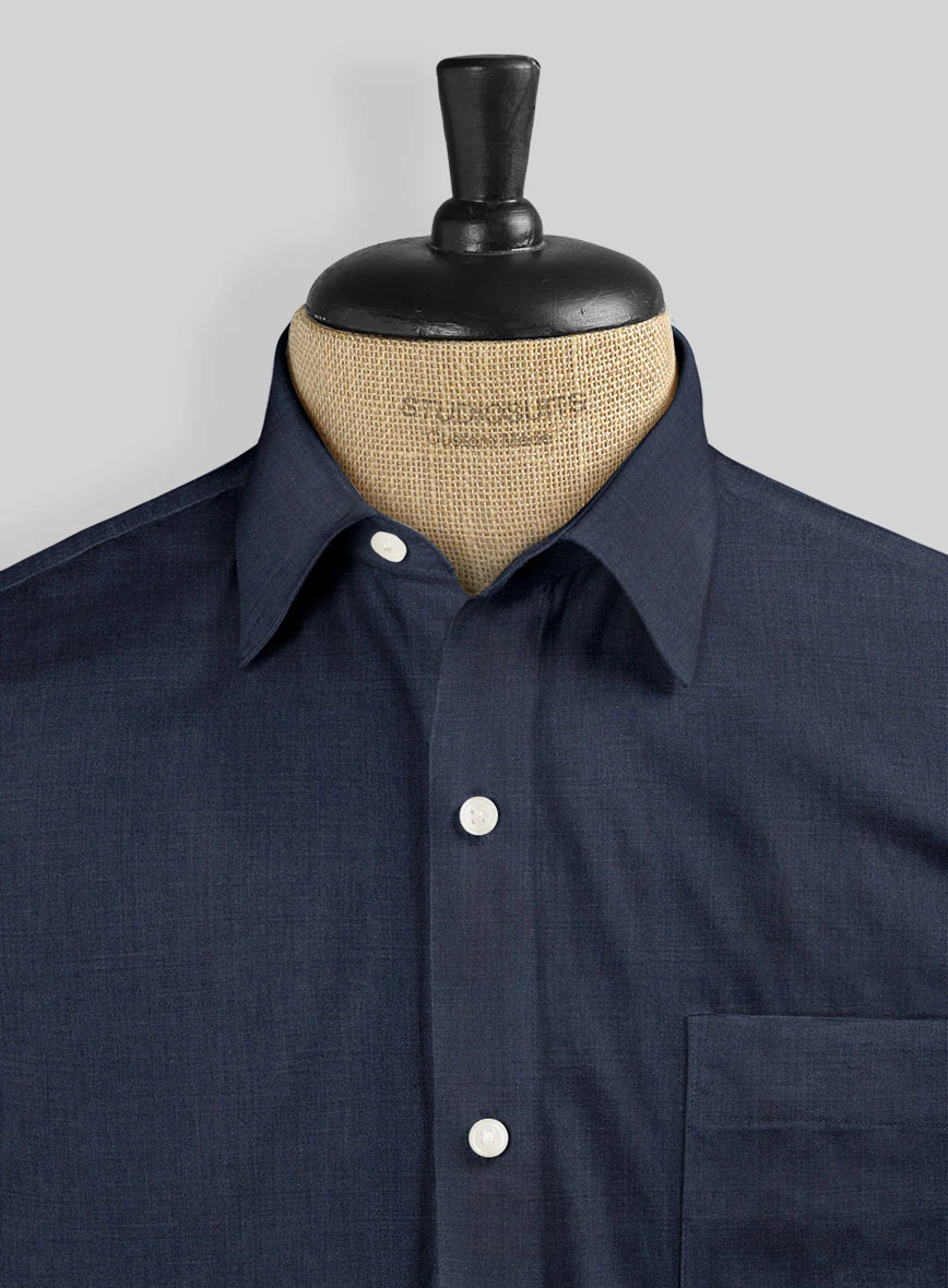 Worsted Blue Wool Shirt