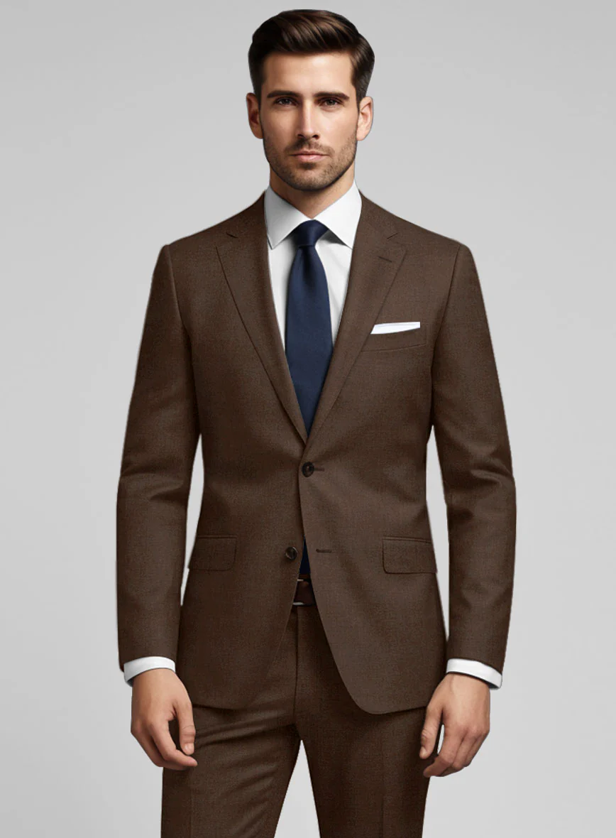 Worsted Brown Wool Suit - Image 4