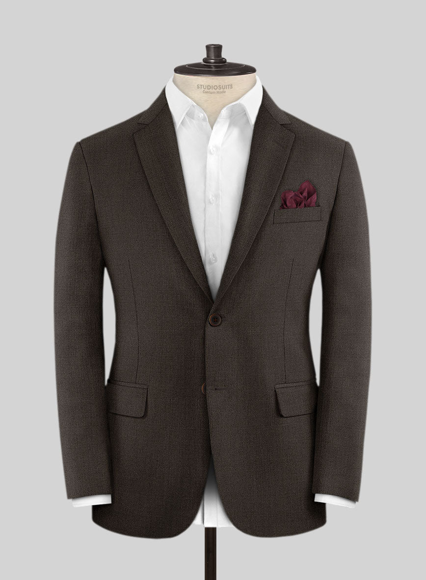 Worsted Dark Brown Wool Jacket - Image 2