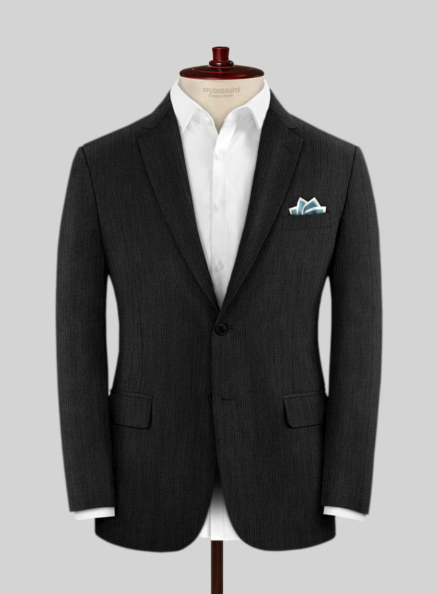 Worsted Dark Charcoal Wool Suit - Image 3